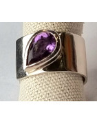 Bague améthyste argent 925 taille réglable