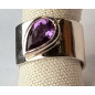 Bague améthyste argent 925 taille réglable