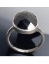 Bague Spinelle noire facettée Argent 925 Taille 58