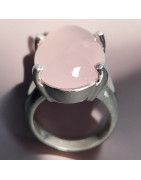Bague Quartz rose Argent 925 Taille 53
