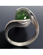 Bague Tourmaline verte Argent 925 Taille 53