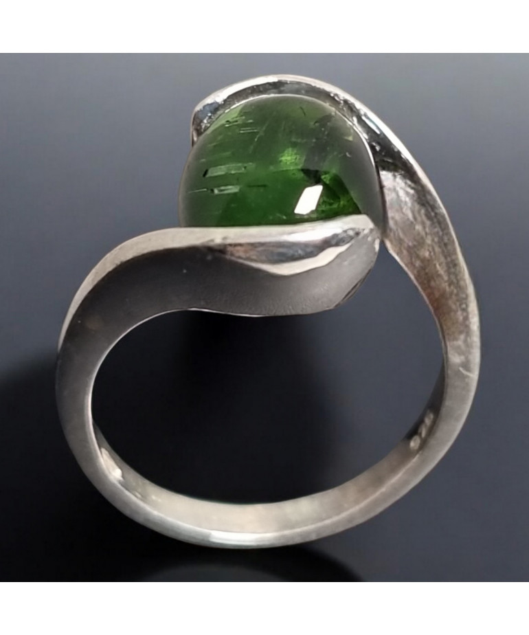 Bague Tourmaline verte Argent 925 Taille 53