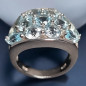 Bague Topaze bleue Argent 925 Taille 52