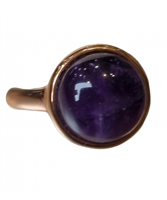 Bague améthyste dorée taille 54