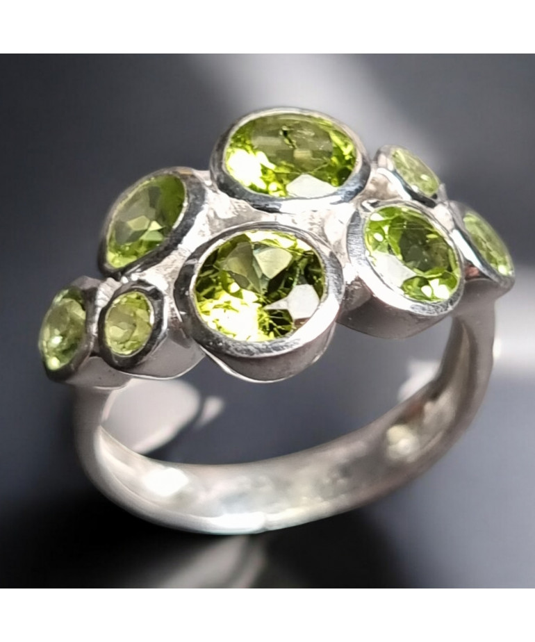 Bague Péridot Argent 925 Taille 59