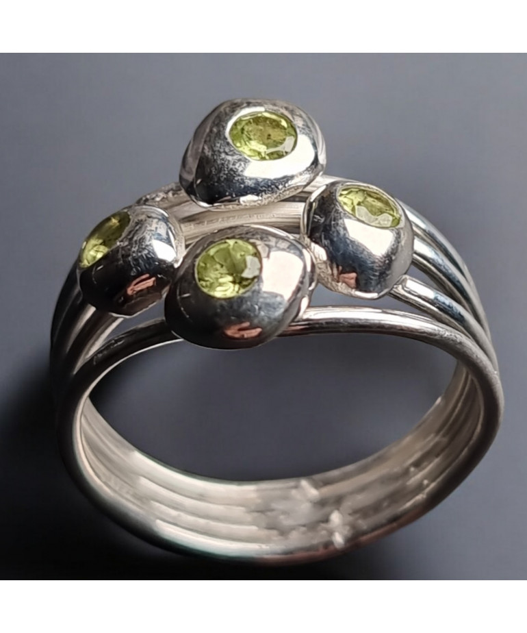 Bague Péridot Argent 925 Taille 59