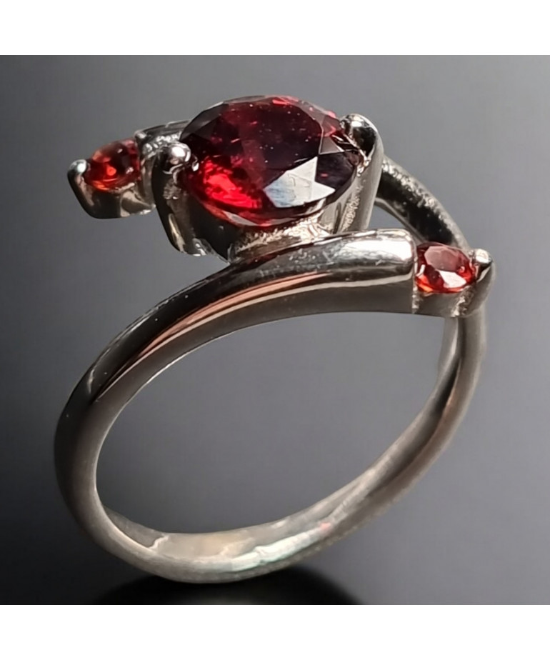 Bague Grenat Argent 925 Taille 54
