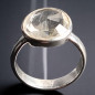 Bague Cristal de roche facetté Argent 925 Taille 55