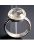 Bague Cristal de roche facetté Argent 925 Taille 55