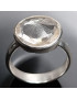 Bague Cristal de roche facetté Argent 925 Taille 57