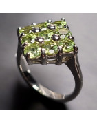 Bague Péridot Argent 925 Taille 52