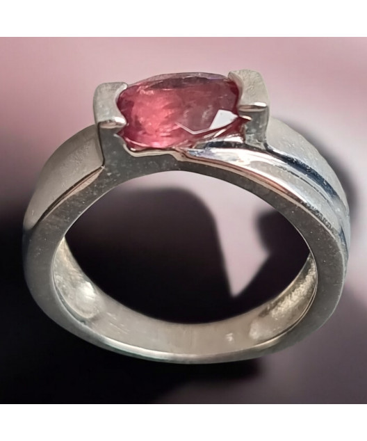 Bague Tourmaline rose Argent 925 Taille 52
