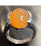 Bague Opale de feu Argent 925 Taille 57