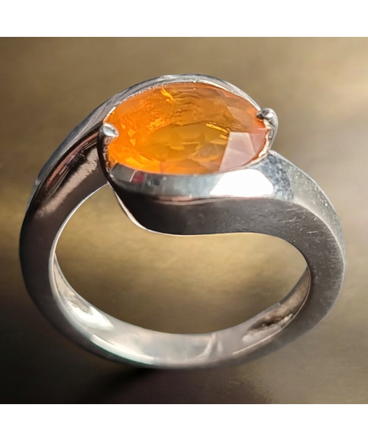 Bague Opale de feu Argent 925 Taille 51