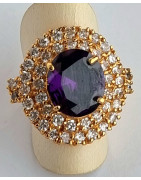 Bague améthyste plaquée or taille 55