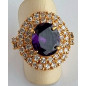 Bague améthyste plaquée or taille 55