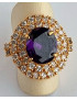 Bague améthyste plaquée or taille 55