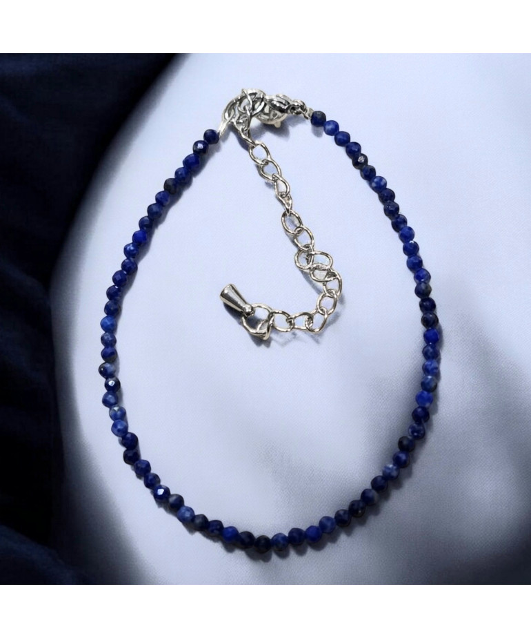 Bracelet Lapis-lazuli facetté avec fermoir