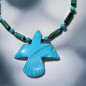 Collier Turquoise Malachite Lapis-lazuli et Azurite Amérindien Tribu Zuni