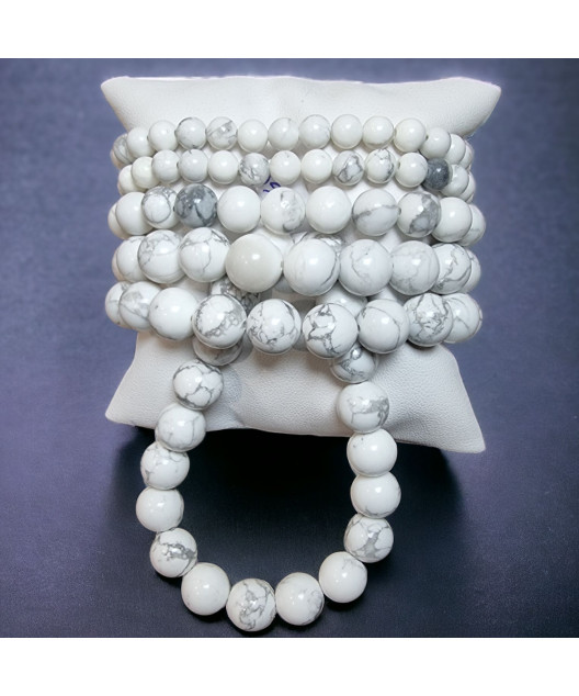 Bracelet Howlite Pierres rondes