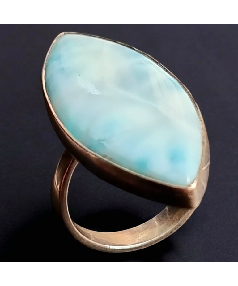 Bague Larimar Argent 925 Taille 55+ réglable