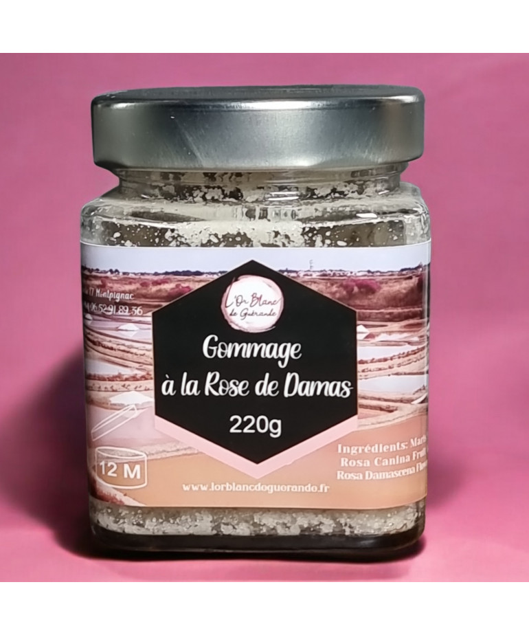 Sels de gommage à la rose de Damas 220g - Sel de Guérande IGP