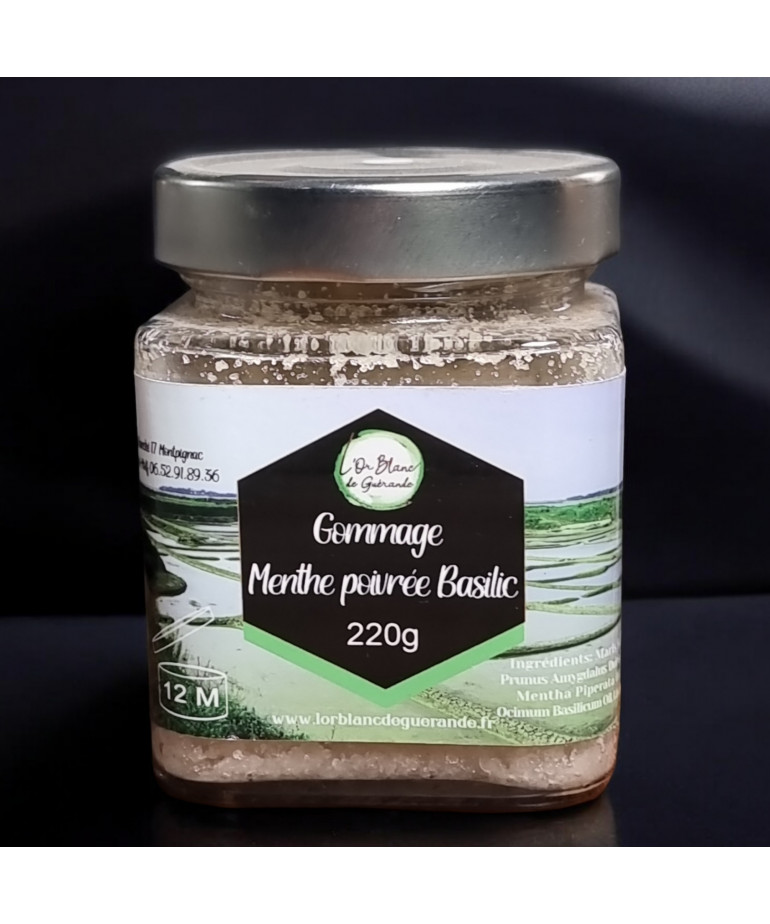 Sels de gommage Menthe poivrée & Basilic 220g - Sel de Guérande IGP