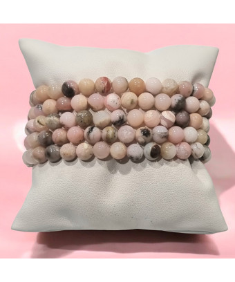 Bracelet Opale rose Pierres Rondes