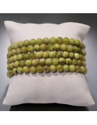 Bracelet Opale verte Pierres rondes 6mm