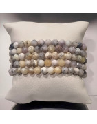 Bracelet Opale grise Pierres rondes 6mm