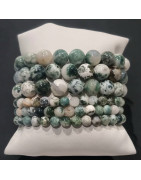 Bracelet Agate Arbre Pierres rondes