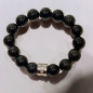 Bracelet Obsidienne Œil céleste Pierres rondes 14mm avec insert
