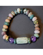 Bracelet Jade Améthyste et Rhyolite "du Bonheur"