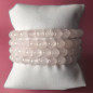 Bracelet Quartz rose facetté Pierres rondes 8mm
