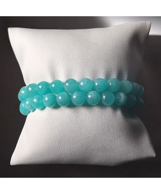 Bracelet amazonite pierres rondes