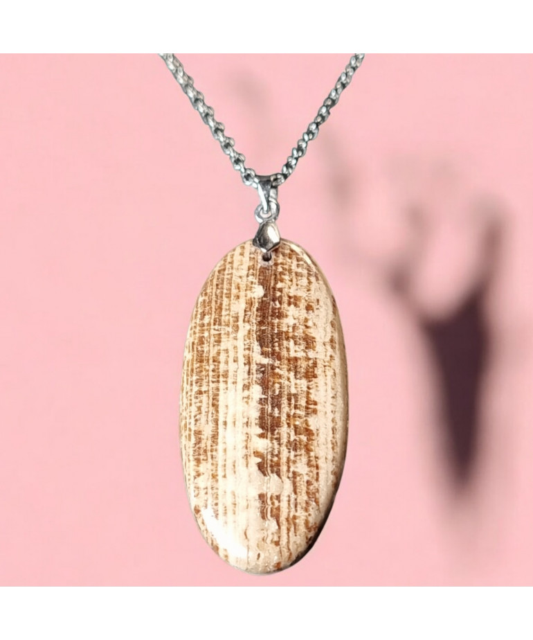 Pendentif Aragonite Ovale avec chaîne
