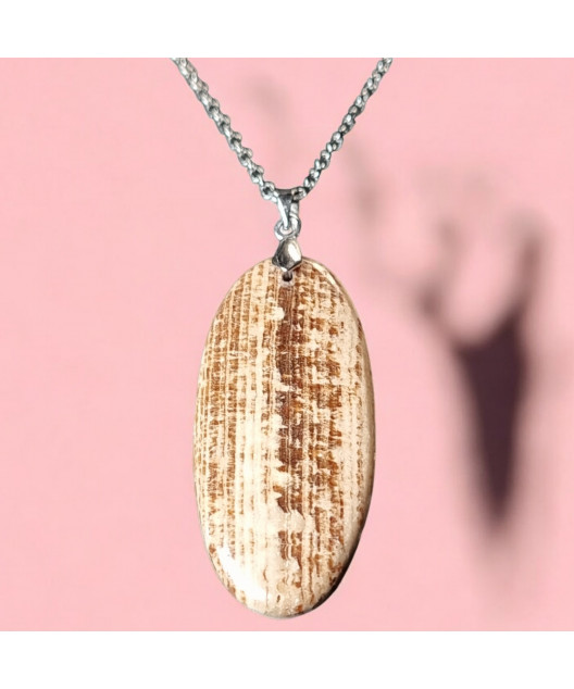 Pendentif Aragonite Ovale avec chaîne