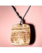 Pendentif Aragonite Rectangulaire avec chaîne