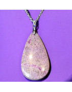Pendentif Donut Charoïte Goutte avec chaîne