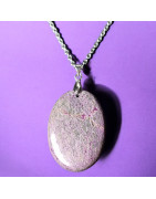 Pendentif Charoïte Ovale avec chaîne