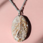 Pendentif Jaspe Bréchique Ovale sur chaîne