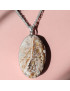 Pendentif Jaspe Bréchique Ovale sur chaîne