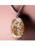 Pendentif Jaspe Bréchique Ovale sur chaîne