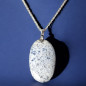 Pendentif Quartz Bleu Ovale avec chaîne