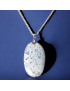 Pendentif Quartz Bleu Ovale avec chaîne