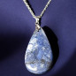 Pendentif Quartz Bleu Goutte avec chaîne