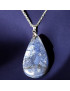 Pendentif Quartz Bleu Goutte avec chaîne