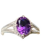 Bague améthyste argent 925 taille 58