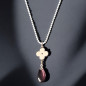 Collier Perle de verre Goutte et Fleur émaillée