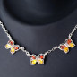Collier Ambre Papillons Argent 925